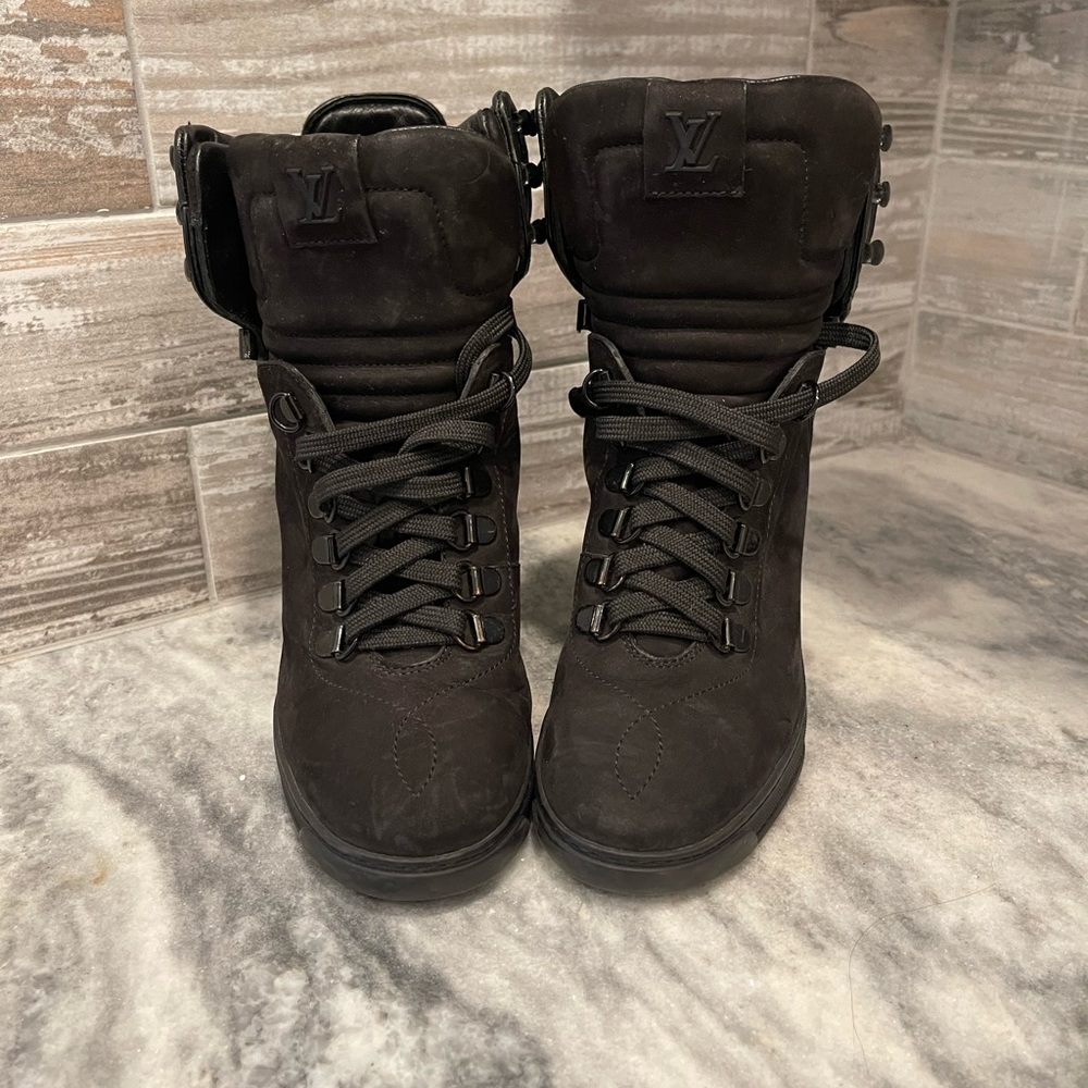 W Suede Louis Vuitton Wedge Booties